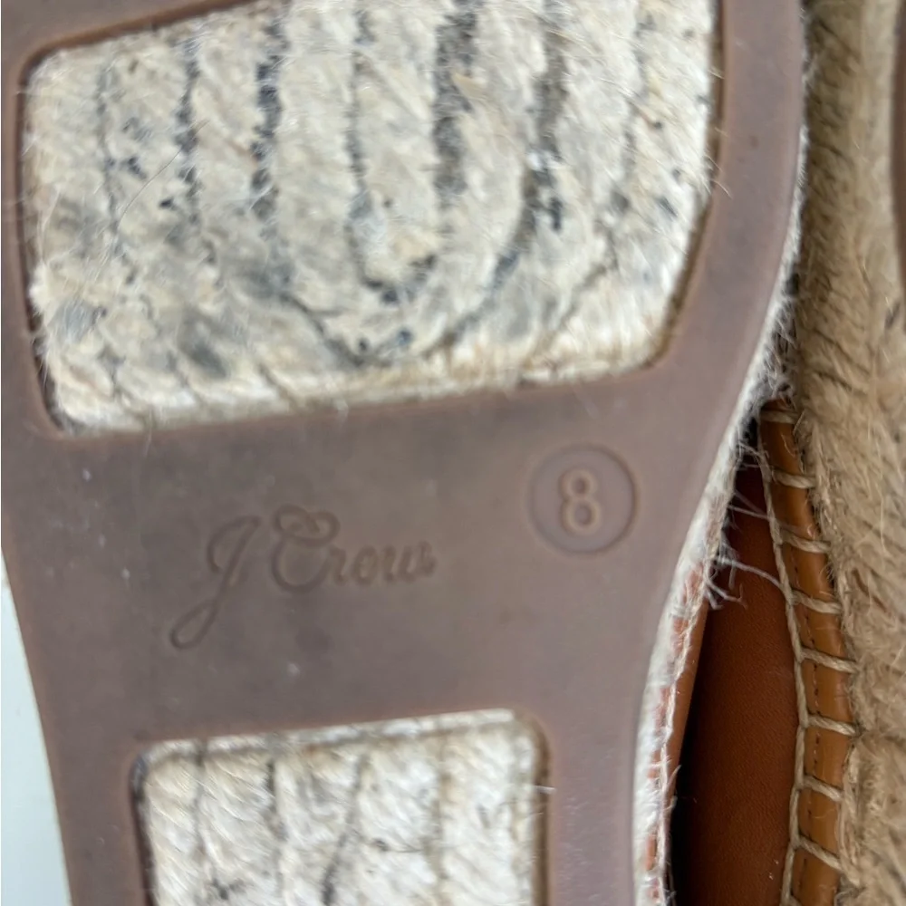 J. Crew Leather Espadrille Mules Size 8